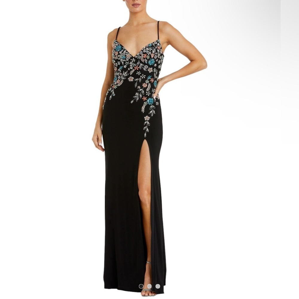 Mac Duggal beaded Cami gown NEW